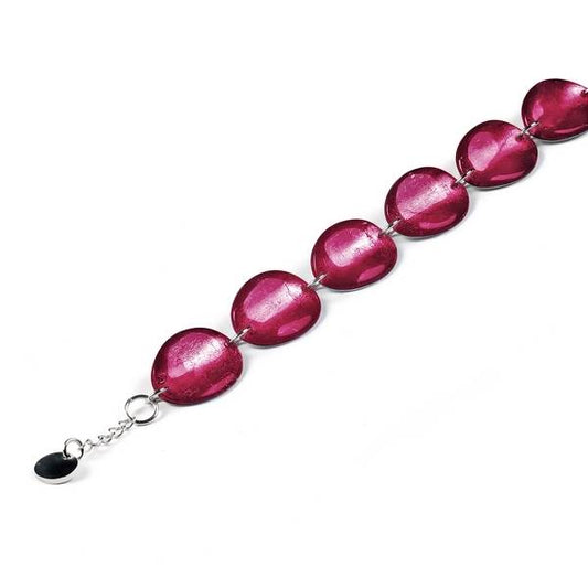 Wine Curved Ovals Bracelet | The Jewellery Stop