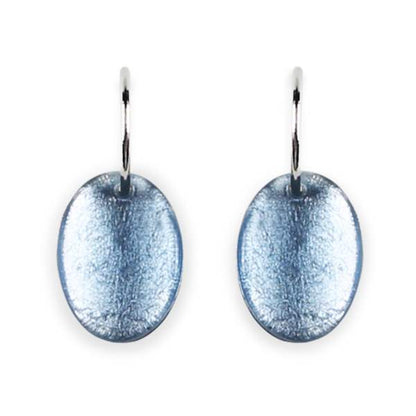Denim Curved Ovals Creole Earrings | The Jewellery Stop