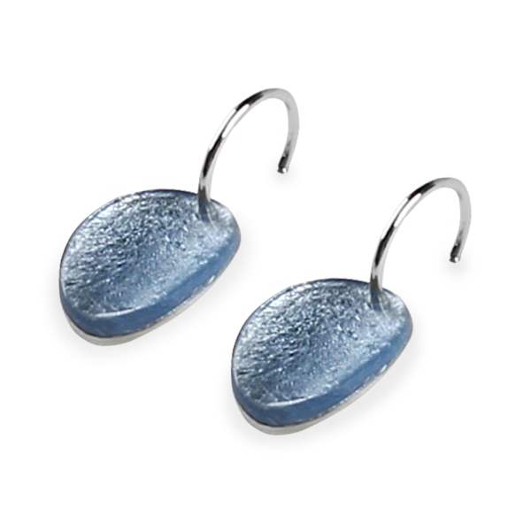 Denim Curved Ovals Creole Earrings | The Jewellery Stop