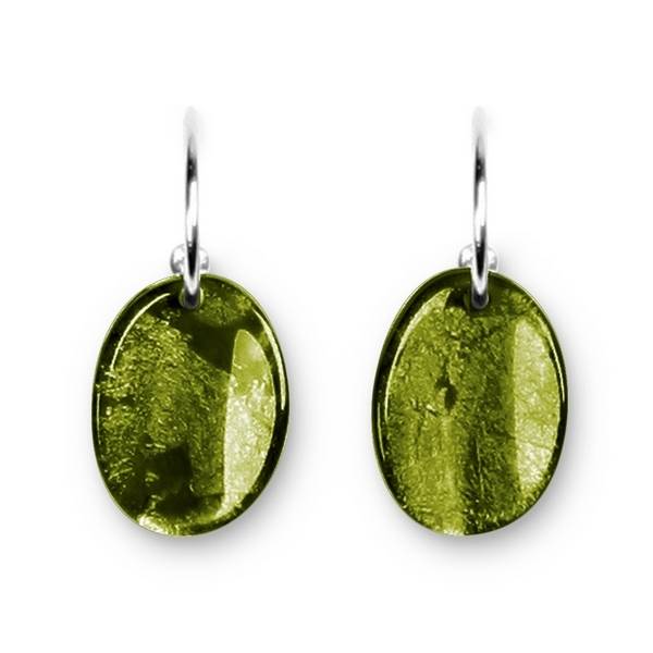 Olive Curved Ovals Creole Earrings