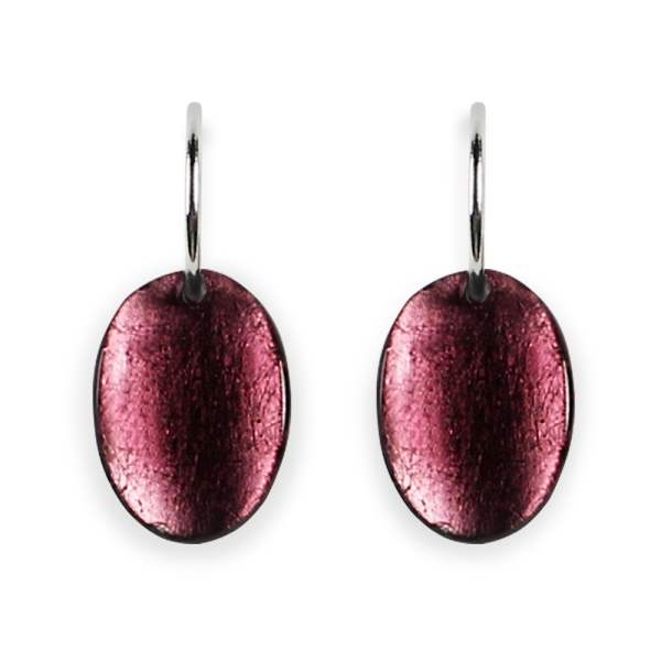 Plum Curved Ovals Creole Earrings | The Jewellery Stop