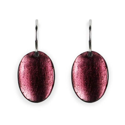 Plum Curved Ovals Creole Earrings | The Jewellery Stop