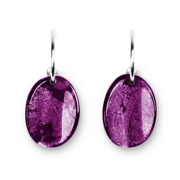 Purple Curved Ovals Creole Earrings | The Jewellery Stop