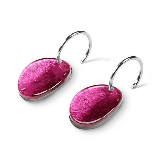 Wine Curved Ovals Creole Earrings | The Jewellery Stop