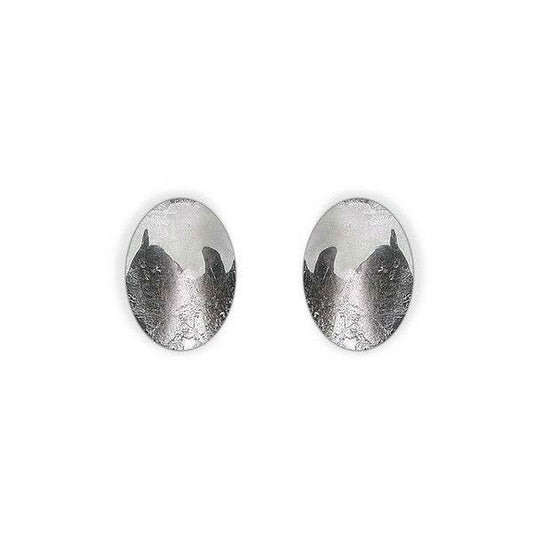 Grey Curved Ovals Stud Earrings | The Jewellery Stop