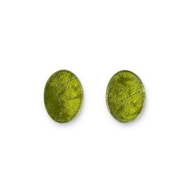 Olive Curved Ovals Stud Earrings | The Jewellery Stop