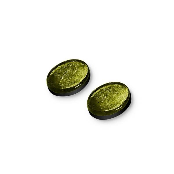 Olive Curved Ovals Stud Earrings | The Jewellery Stop