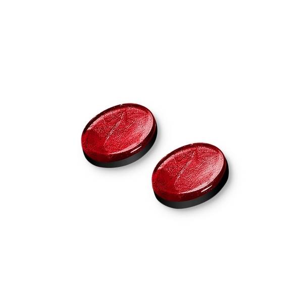 Red Curved Ovals Stud Earrings | The Jewellery Stop