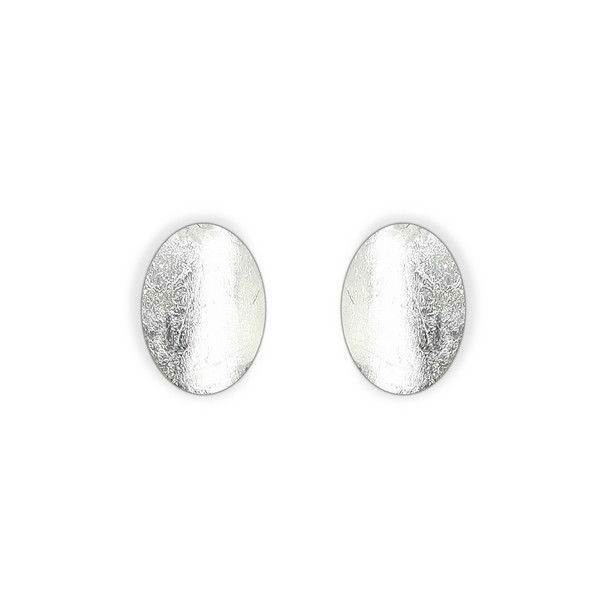 Silver Curved Ovals Stud Earrings | The Jewellery Stop
