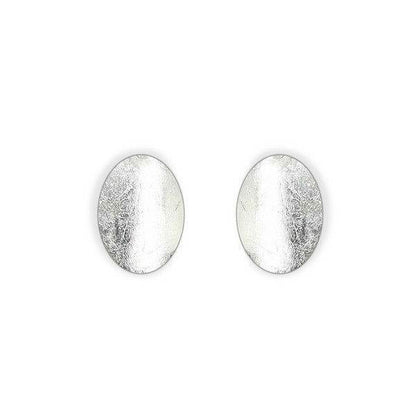 Silver Curved Ovals Stud Earrings | The Jewellery Stop