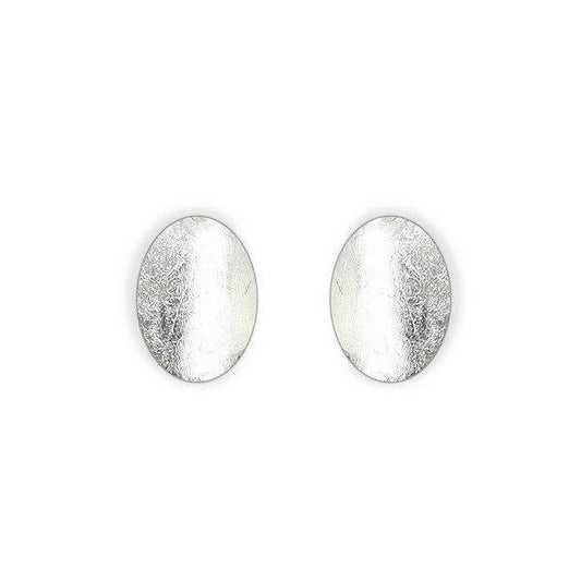 Silver Curved Ovals Stud Earrings | The Jewellery Stop