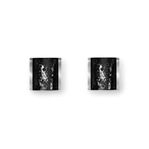 Black Classic Stripes Stud Earrings | The Jewellery Stop