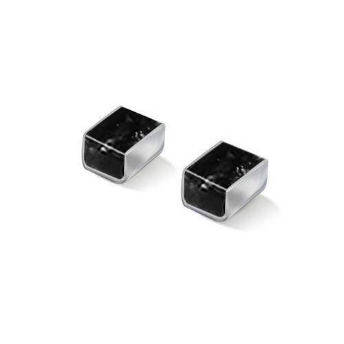 Black Classic Stripes Stud Earrings | The Jewellery Stop