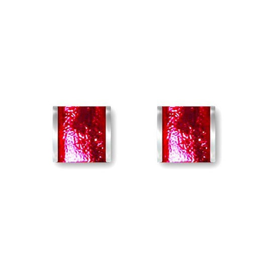 Raspberry Classic Stripes Stud Earrings | The Jewellery Stop