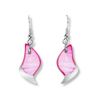 Raspberry Flame Shell Fish Hook Earrings | The Jewellery Stop