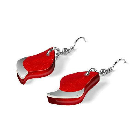Red Flame Shell Fish Hook Earrings | The Jewellery Stop