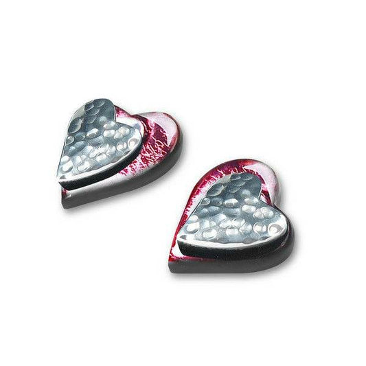 Rose Hammered Heart Stud Earrings | The Jewellery Stop