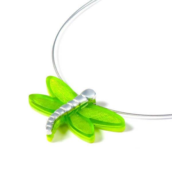 Lime Dragonfly Pendant