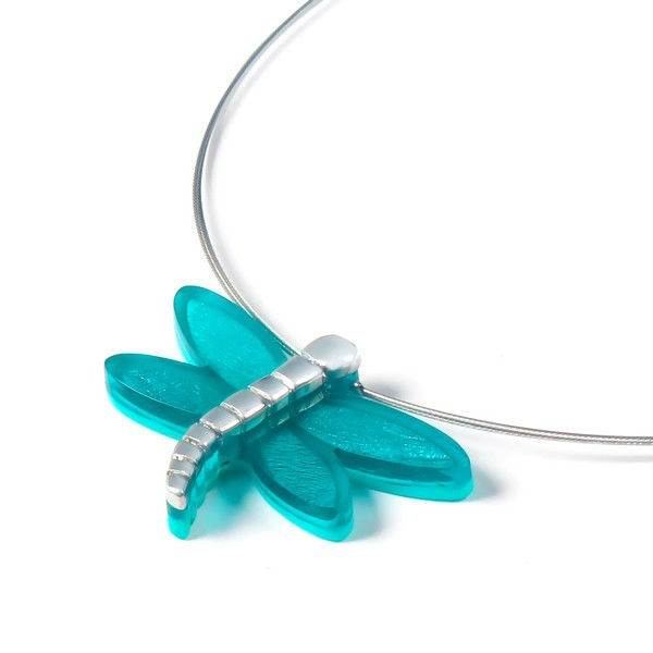 Teal Dragonfly Pendant
