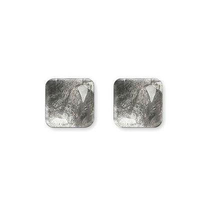 Grey Antique Square Large Stud Earrings | The Jewellery Stop