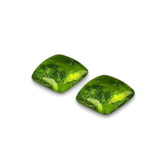 Lime Antique Square Large Stud Earrings | The Jewellery Stop