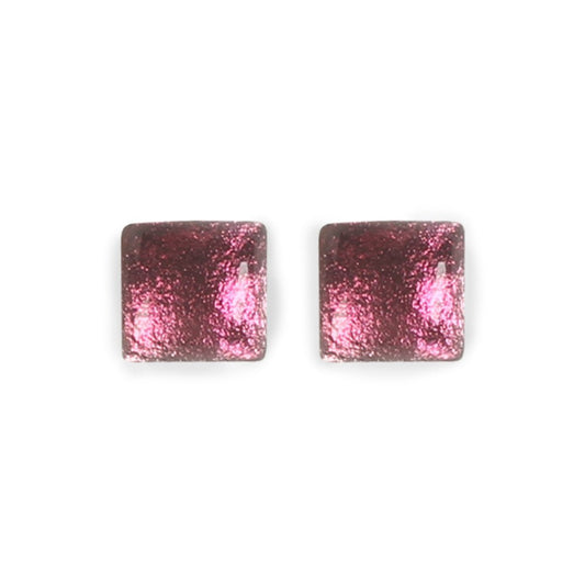 Raspberry Antique Square Large Stud Earrings | The Jewellery Stop