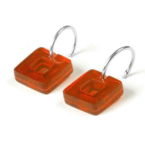 Orange Cubes Creole Earrings