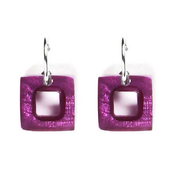 Purple Cubes Creole Earrings | The Jewellery Stop