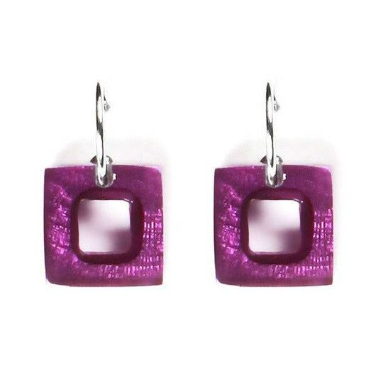 Purple Cubes Creole Earrings | The Jewellery Stop