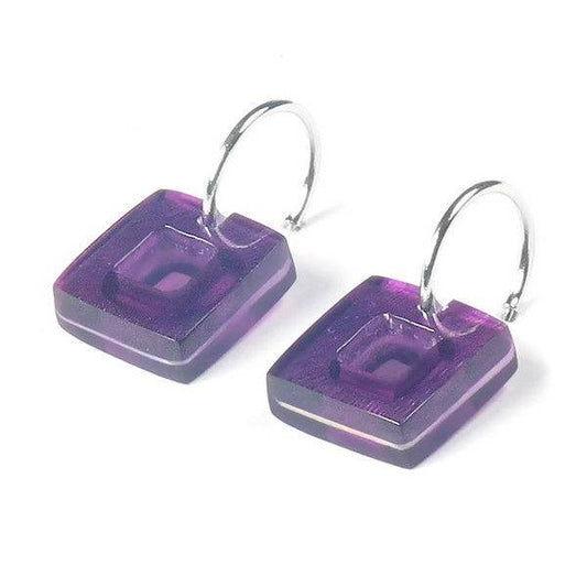 Purple Cubes Creole Earrings | The Jewellery Stop
