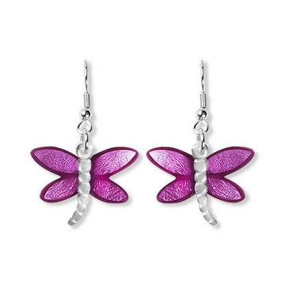 Purple Dragonfly Fish Hook Earrings | The Jewellery Stop