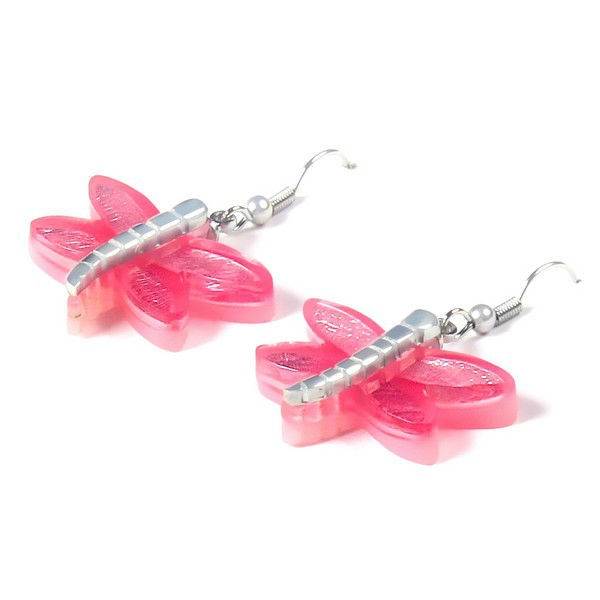 Rose Dragonfly Fish Hook Earrings | The Jewellery Stop