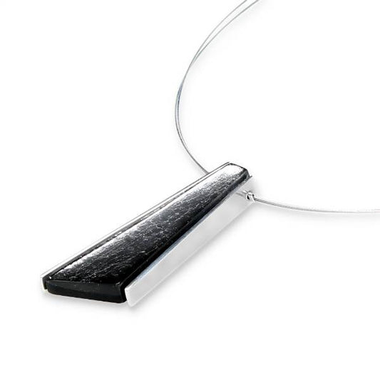Grey Deco Stripe Pendant | The Jewellery Stop
