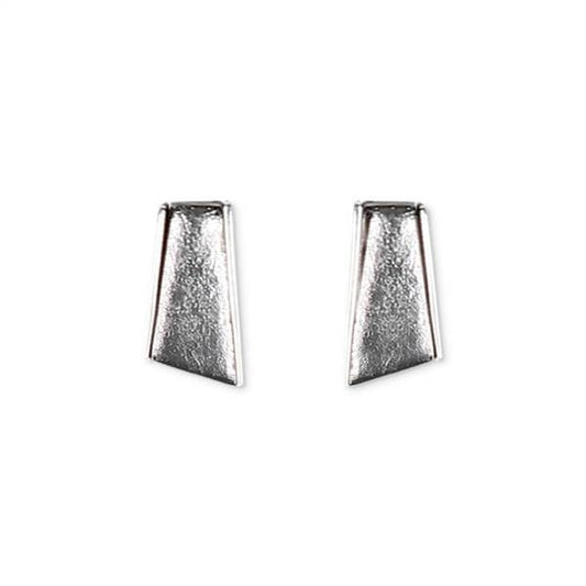 Grey Deco Stripe Stud Earrings | The Jewellery Stop