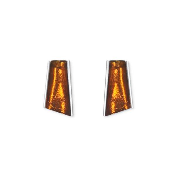 Mustard Deco Stripe Stud Earrings | The Jewellery Stop