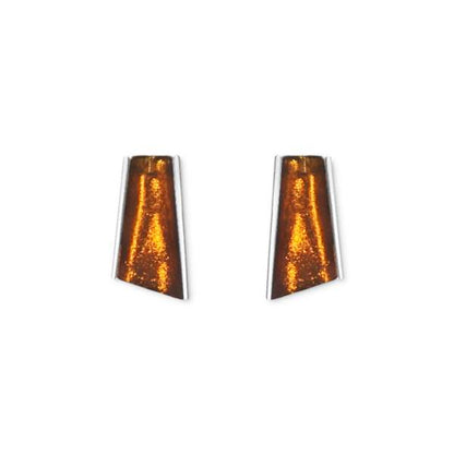 Mustard Deco Stripe Stud Earrings | The Jewellery Stop