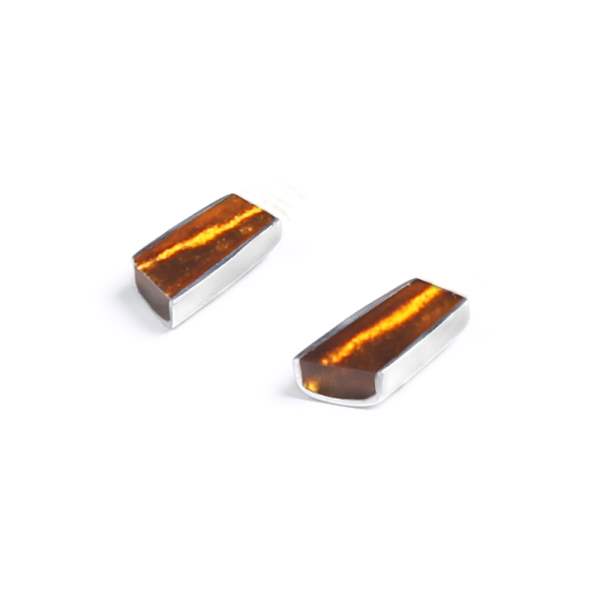 Mustard Deco Stripe Stud Earrings | The Jewellery Stop