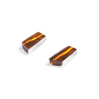Mustard Deco Stripe Stud Earrings | The Jewellery Stop