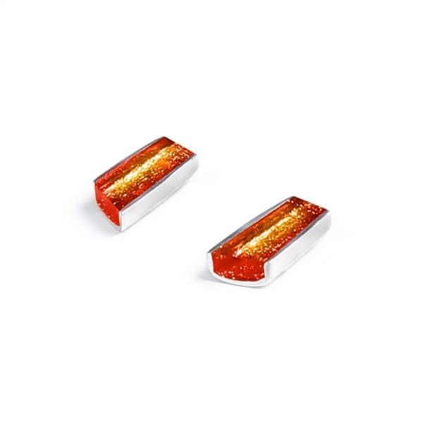 Orange Deco Stripe Stud Earrings | The Jewellery Stop