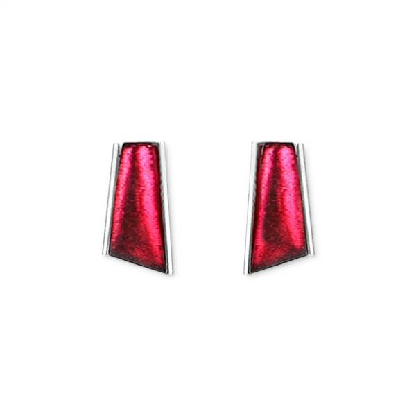 Pink Deco Stripe Stud Earrings