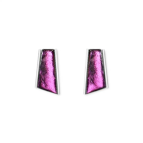 Purple Deco Stripe Stud Earrings | The Jewellery Stop