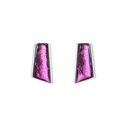 Purple Deco Stripe Stud Earrings | The Jewellery Stop