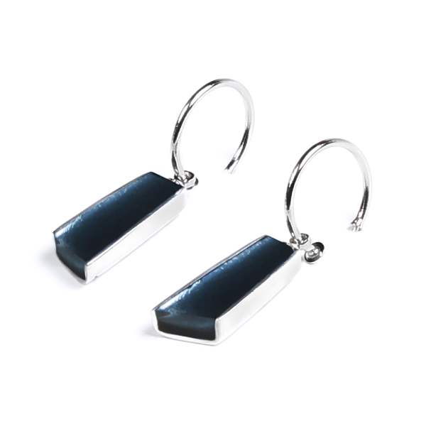 Denim Deco Stripe Creole Earrings | The Jewellery Stop