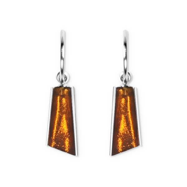 Mustard Deco Stripe Creole Earrings | The Jewellery Stop