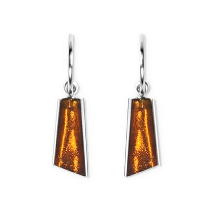 Mustard Deco Stripe Creole Earrings | The Jewellery Stop