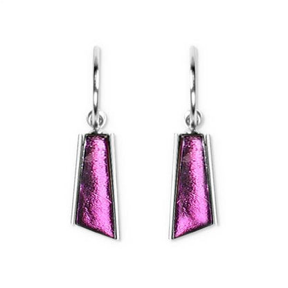 Purple Deco Stripe Creole Earrings | The Jewellery Stop