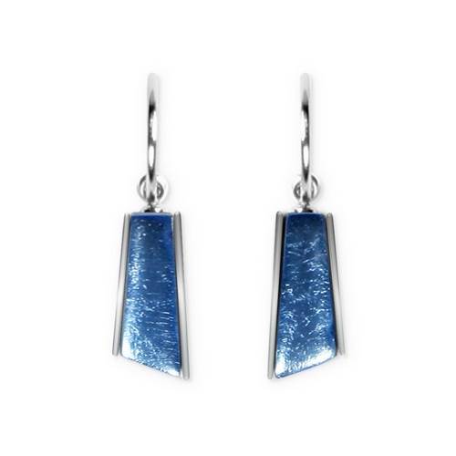 Sky Deco Stripe Creole Earrings | The Jewellery Stop