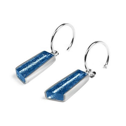 Sky Deco Stripe Creole Earrings | The Jewellery Stop