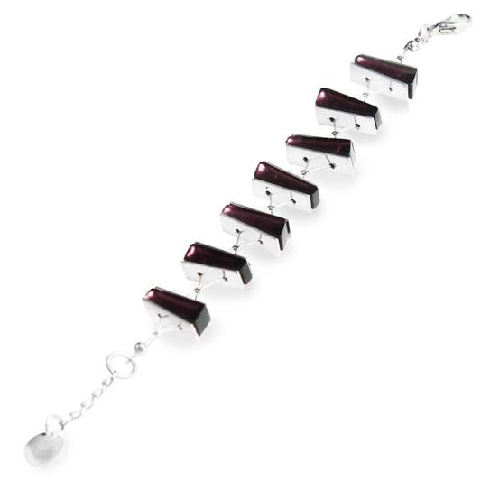 Aubergine Deco Stripe Bracelet | The Jewellery Stop