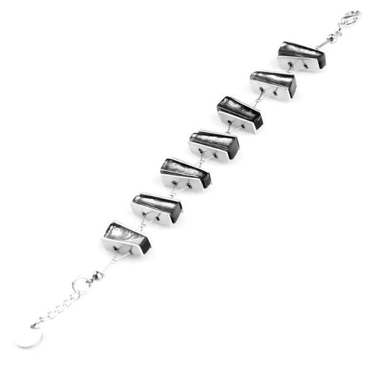 Grey Deco Stripe Bracelet | The Jewellery Stop